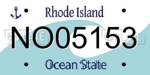 NO05153 Rhode Island License Plate