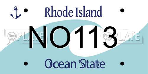 NO113 Rhode Island License Plate