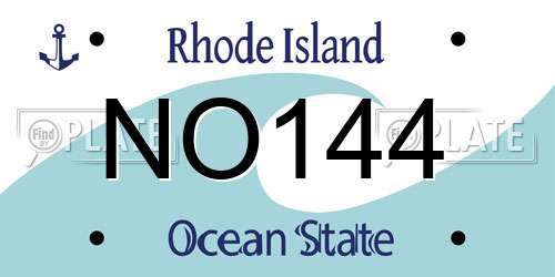 NO144 Rhode Island License Plate