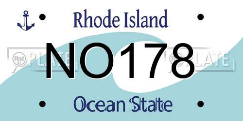 NO178 Rhode Island License Plate