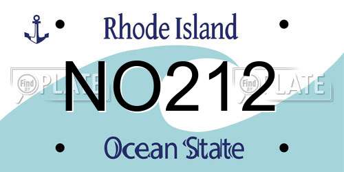 NO212 Rhode Island License Plate