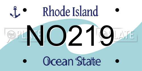 NO219 Rhode Island License Plate