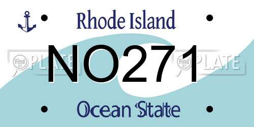 NO271 Rhode Island License Plate