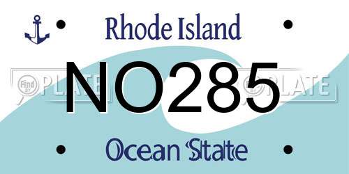 NO285 Rhode Island License Plate