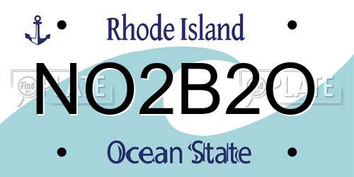 NO2B2O Rhode Island License Plate