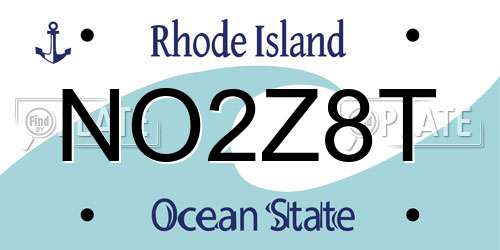 NO2Z8T Rhode Island License Plate