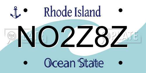 NO2Z8Z Rhode Island License Plate