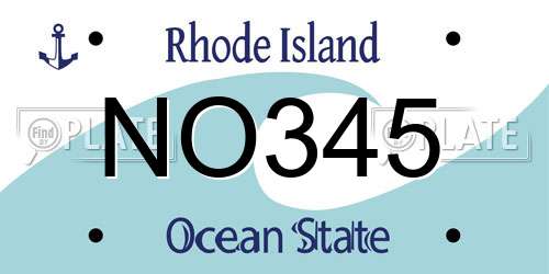 NO345 Rhode Island License Plate