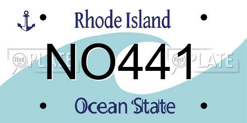 NO441 Rhode Island License Plate