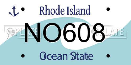 NO608 Rhode Island License Plate