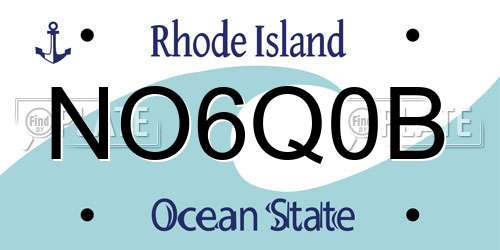 NO6Q0B Rhode Island License Plate