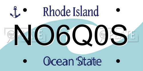 NO6Q0S Rhode Island License Plate