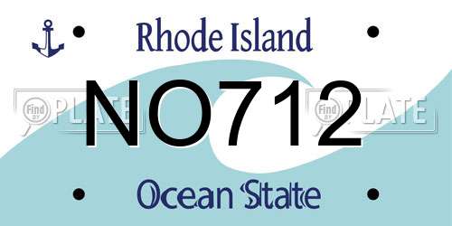 NO712 Rhode Island License Plate