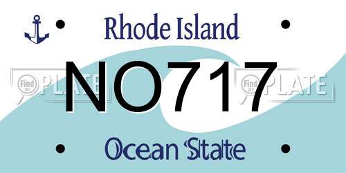NO717 Rhode Island License Plate
