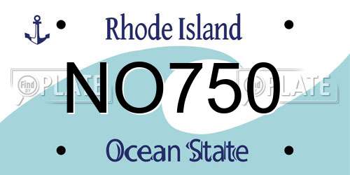 NO750 Rhode Island License Plate