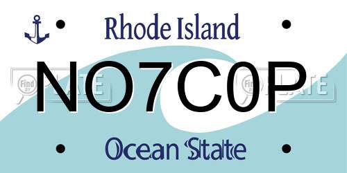 NO7C0P Rhode Island License Plate