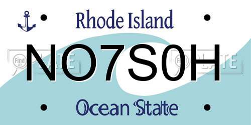 NO7S0H Rhode Island License Plate