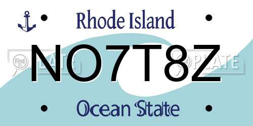 NO7T8Z Rhode Island License Plate