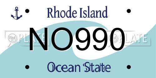 NO990 Rhode Island License Plate