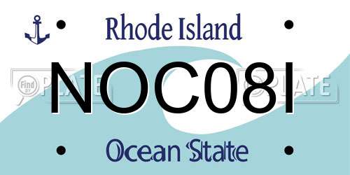 NOC08I Rhode Island License Plate