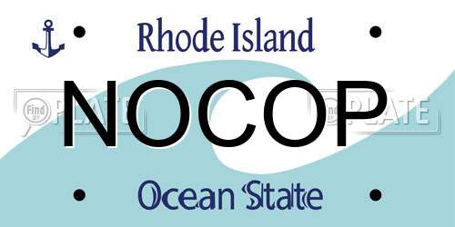 NOCOP Rhode Island License Plate