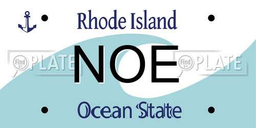 NOE Rhode Island License Plate