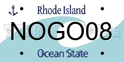 NOGO08 Rhode Island License Plate