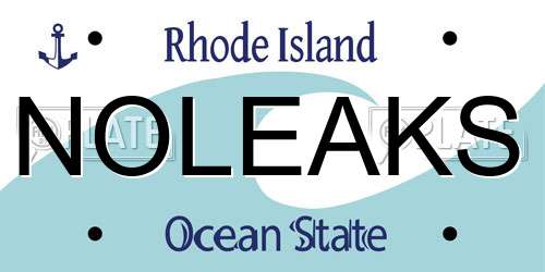 NOLEAKS Rhode Island License Plate