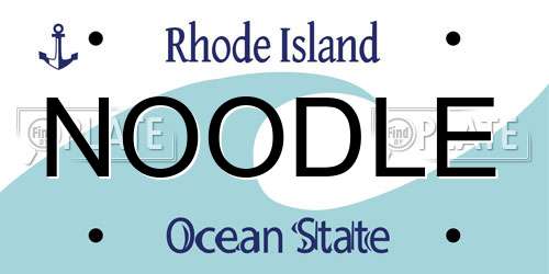 NOODLE Rhode Island License Plate