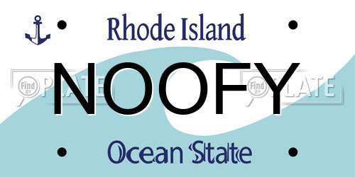 NOOFY Rhode Island License Plate