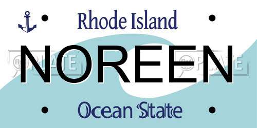 NOREEN Rhode Island License Plate