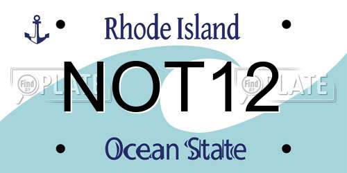 NOT12 Rhode Island License Plate