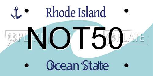 NOT50 Rhode Island License Plate