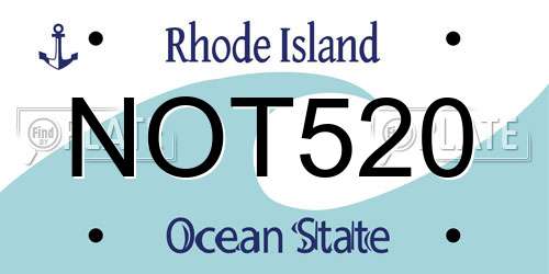 NOT520 Rhode Island License Plate