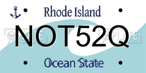 NOT52Q Rhode Island License Plate