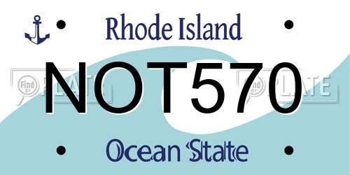NOT570 Rhode Island License Plate