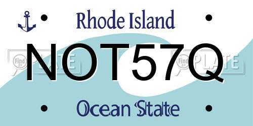 NOT57Q Rhode Island License Plate