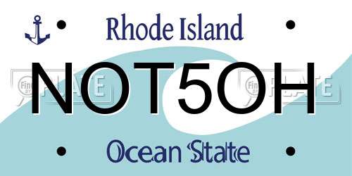 NOT5OH Rhode Island License Plate