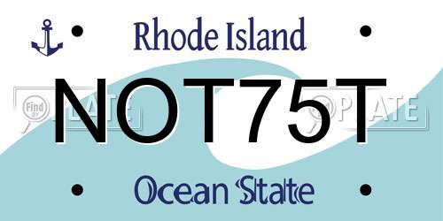 NOT75T Rhode Island License Plate
