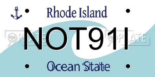 NOT91I Rhode Island License Plate