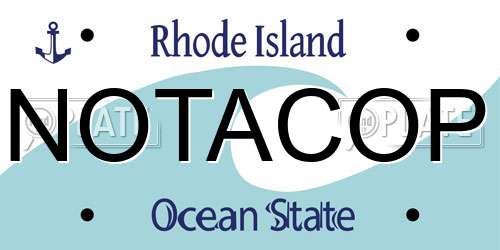 NOTACOP Rhode Island License Plate