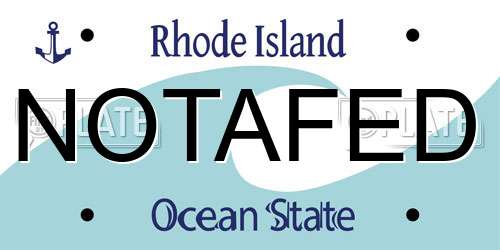 NOTAFED Rhode Island License Plate