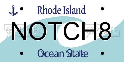 NOTCH8 Rhode Island License Plate