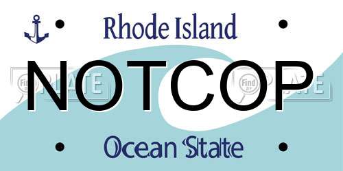 NOTCOP Rhode Island License Plate