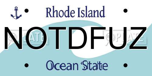 NOTDFUZ Rhode Island License Plate