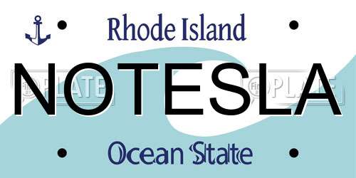 NOTESLA Rhode Island License Plate
