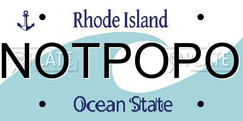 NOTPOPO Rhode Island License Plate