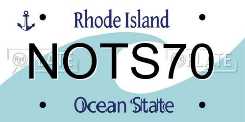 NOTS70 Rhode Island License Plate
