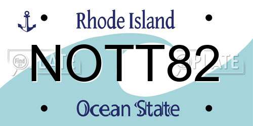 NOTT82 Rhode Island License Plate