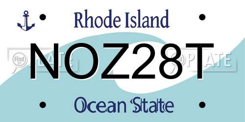 NOZ28T Rhode Island License Plate